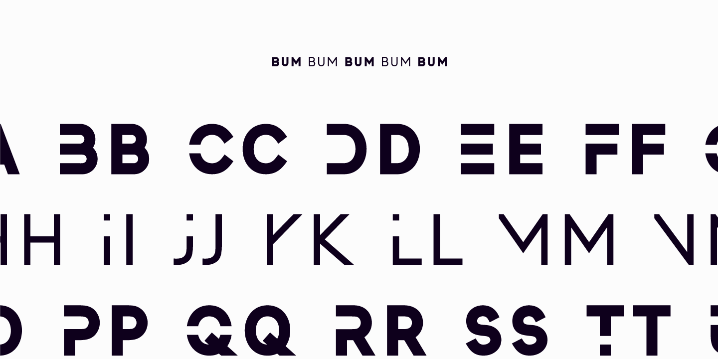 Ejemplo de fuente Bumbon Italic